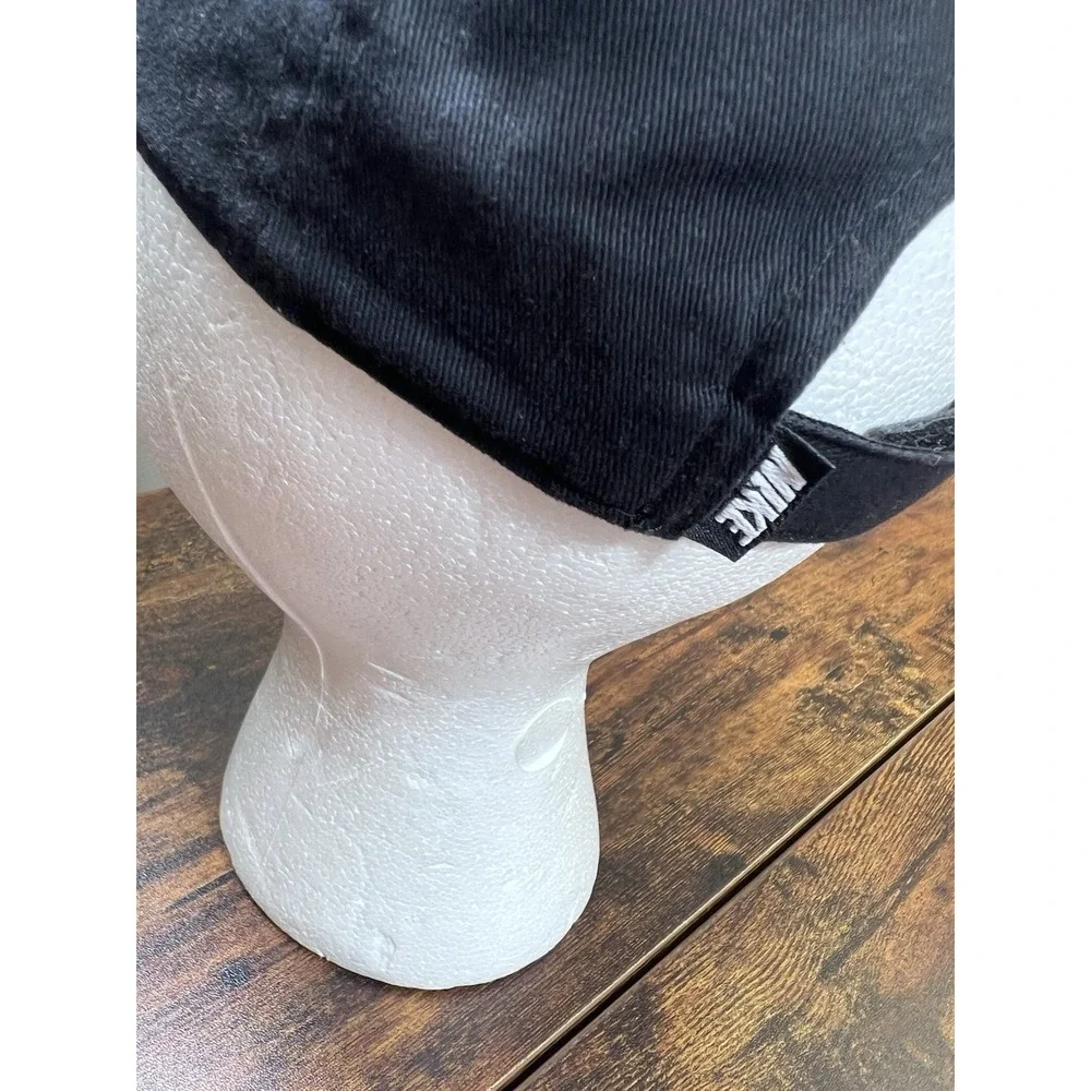 Toddler Nike Black Adjustable Baseball Cap Hat White Swoosh Logo Unisex 2t-4t